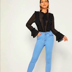 NWOT sheer dress blouse